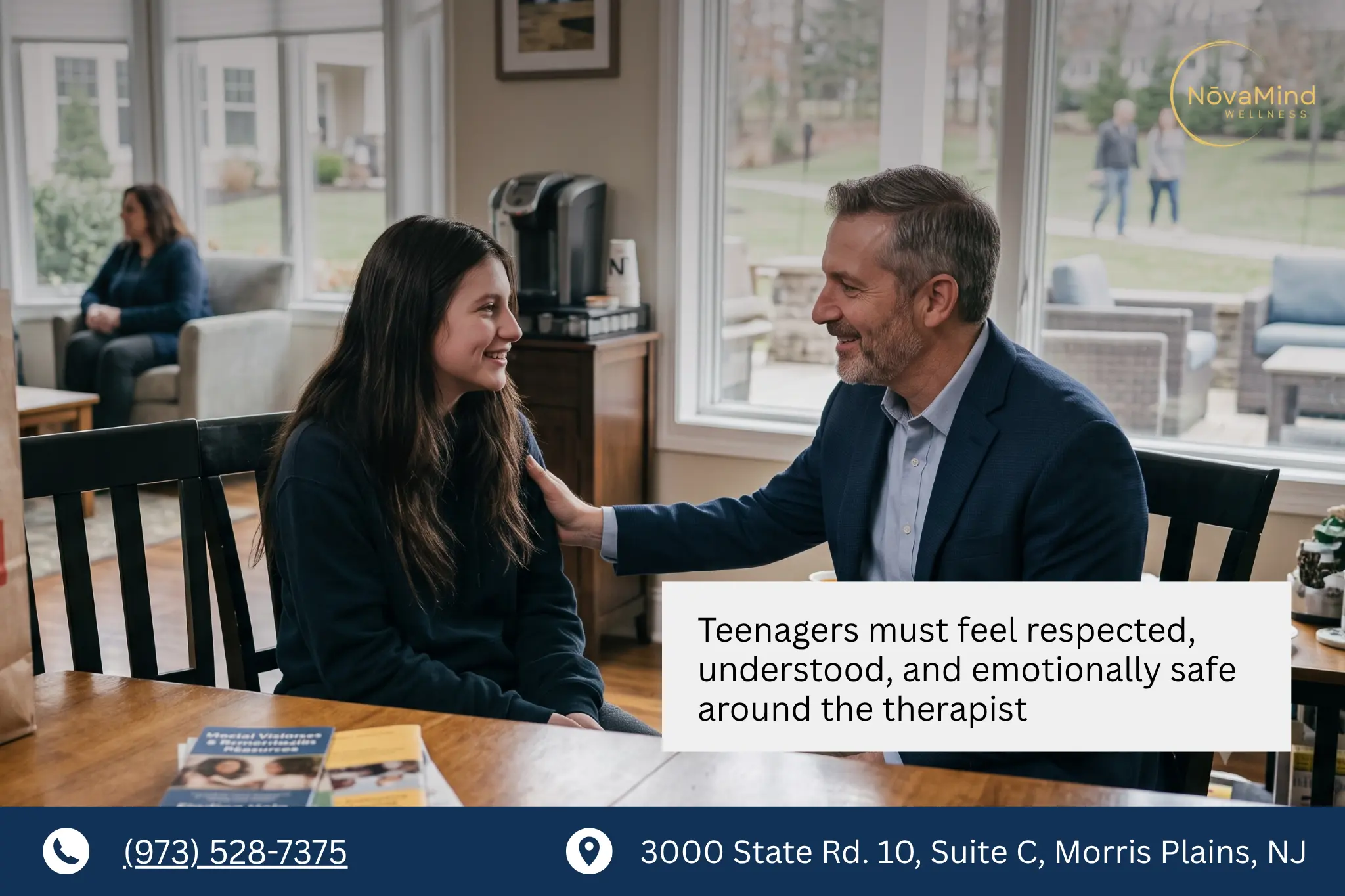 Teenagers must feel respected, understood, and emotionally safe around the therapist